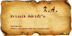 Krizsik Adrián névjegykártya