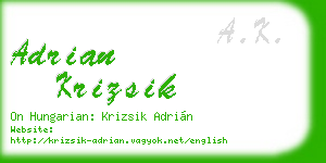 adrian krizsik business card